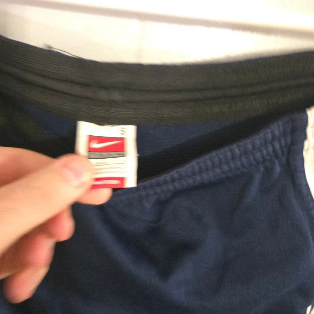 Nike Soccer Shorts Mens S Navy‎ Blue White Dri-FIT ND Soccer Team Athletic 4295